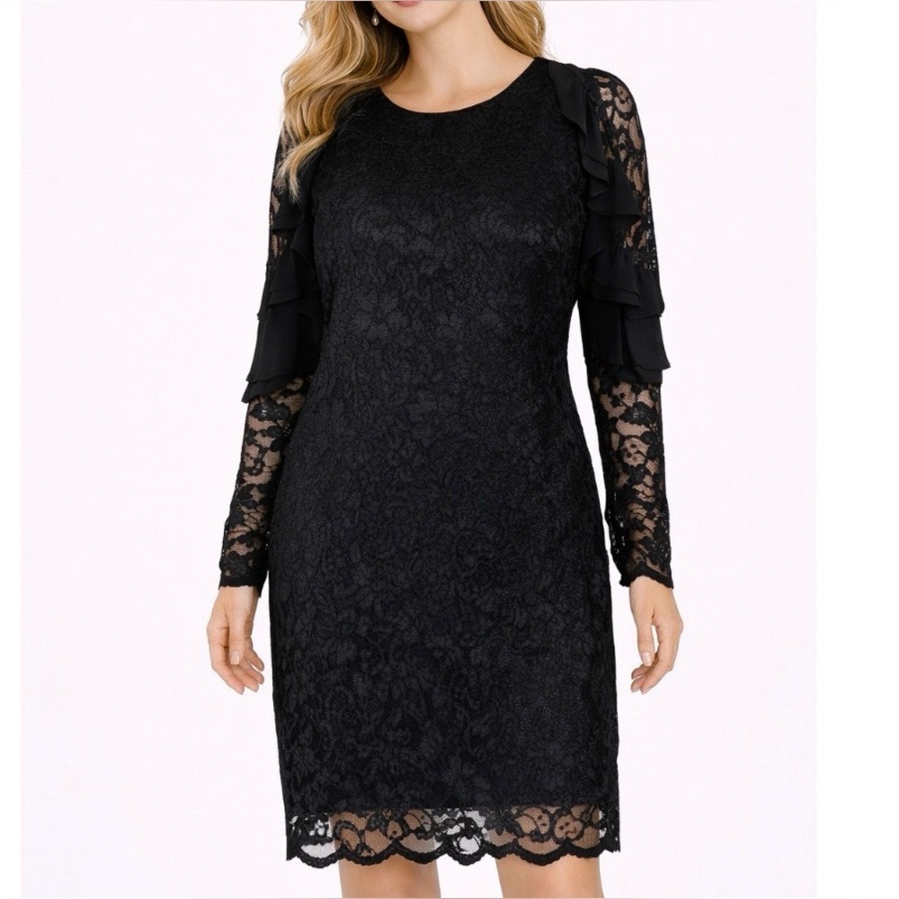 NEW Badgley Mischka Form fitting dress black SZ 8